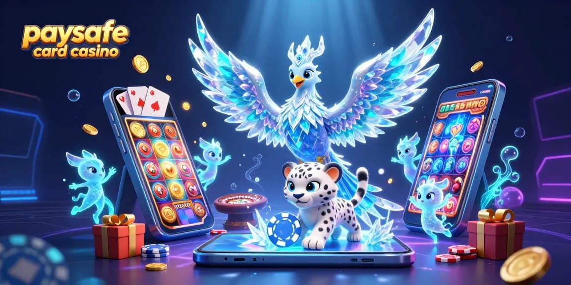 Spielen Sie im Paysafe Card Casino mit einer lebhaften Szene von Charakteren und Spielelementen