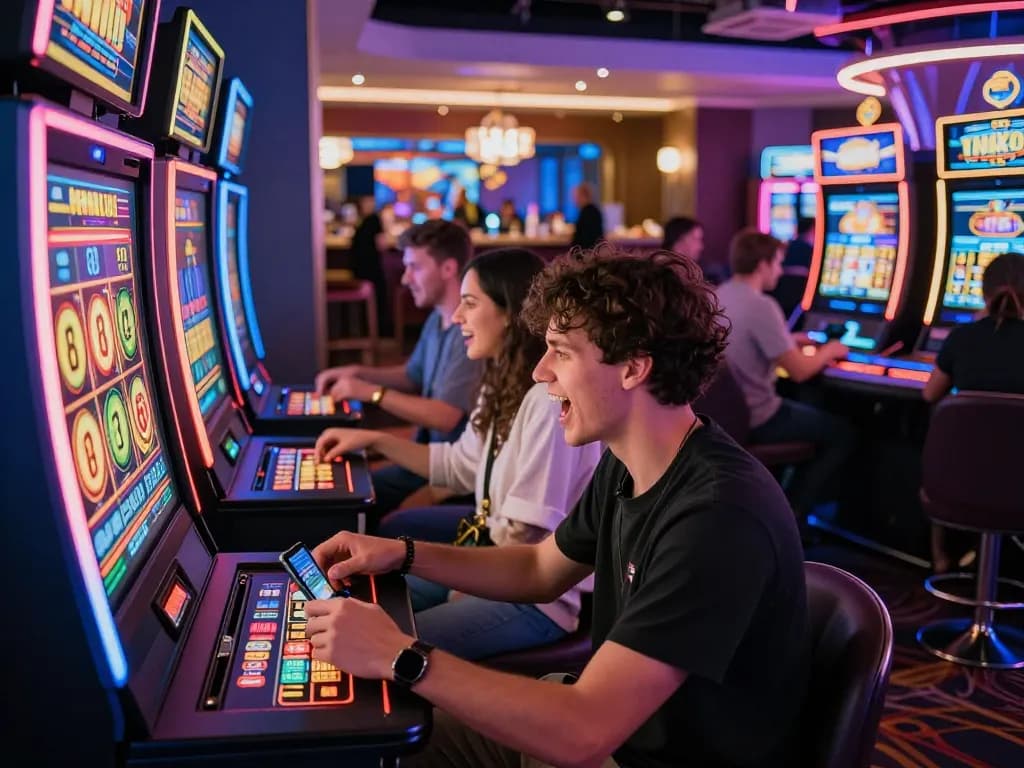 Engaging MM88 online gaming experience in a lively virtual casino, showcasing players immersed in excitement.