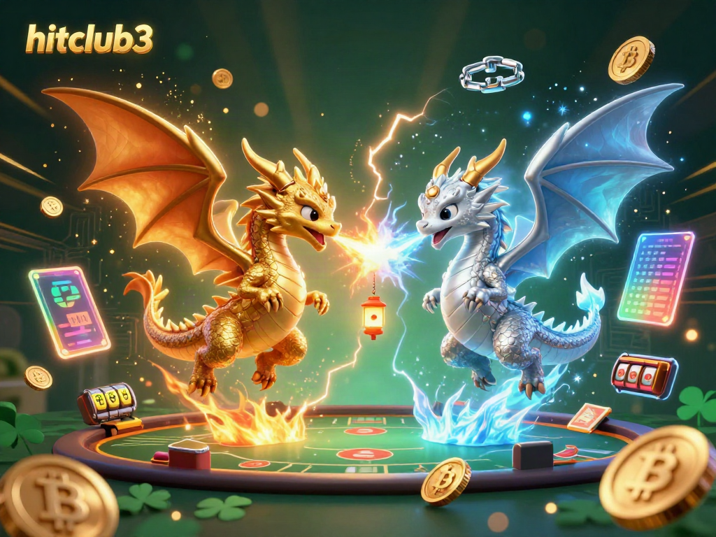 Experience the thrill of hitclub3 with magical dragons and exciting casino elements in this 3D illustration.