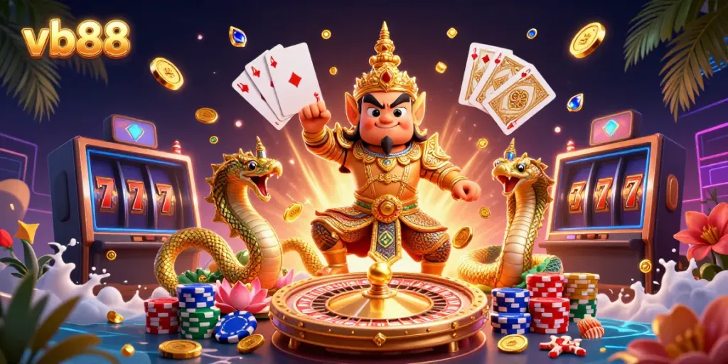 Experience the exciting offerings of vb88 with vibrant 3D casino elements and fantasy characters.