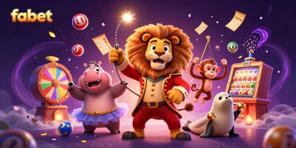 Experience vibrant winnings at fabet with exciting casino characters and dynamic lottery elements.