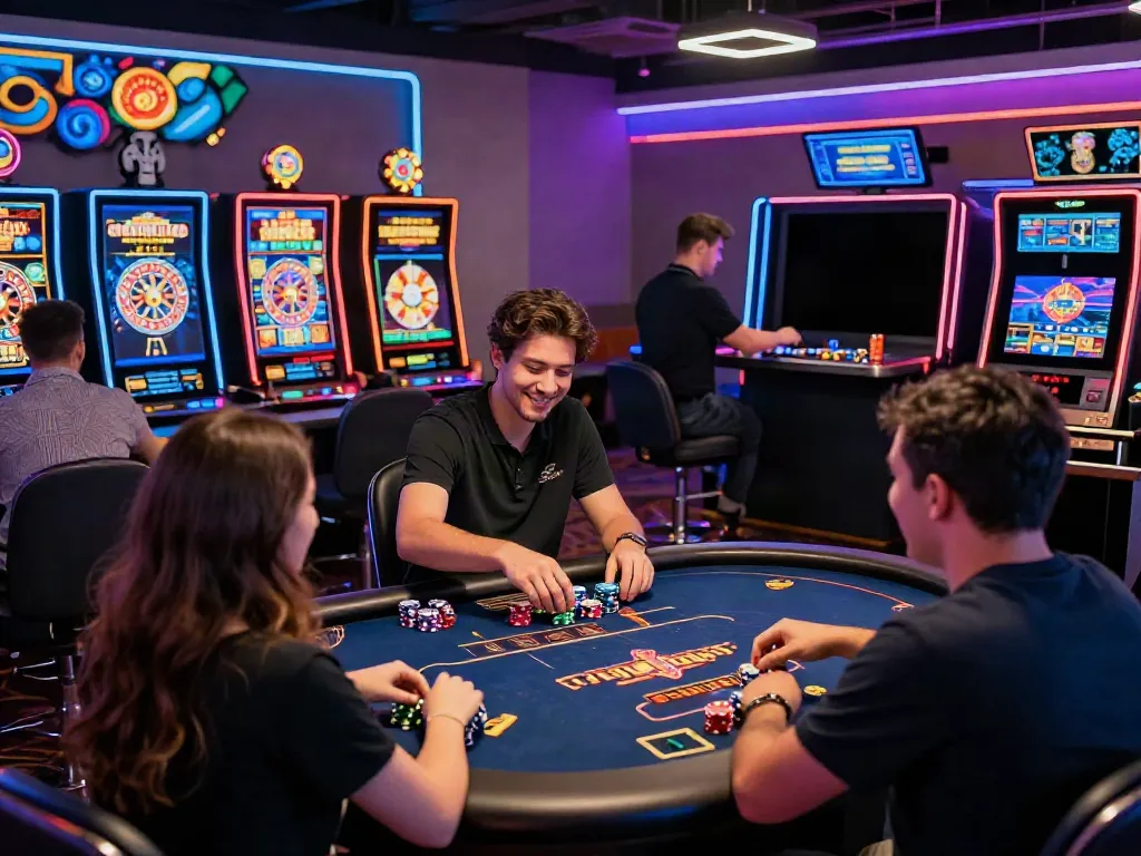 Exciting online gaming experience at hitclub, featuring diverse players engaged at virtual tables with dynamic gaming screens.