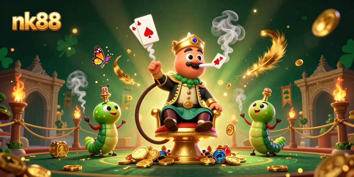 Engage in thrilling gameplay at nk88 with vibrant casino action featuring characters and golden tokens.