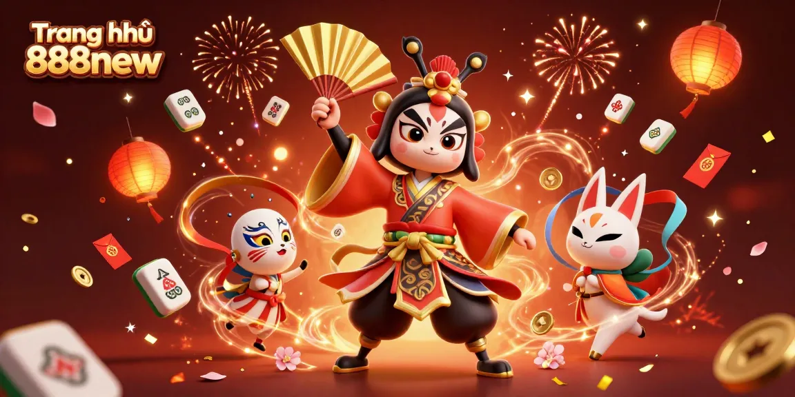 Engage with Trang chủ 888new through this vibrant 3D illustration depicting gambling excitement with festive elements.