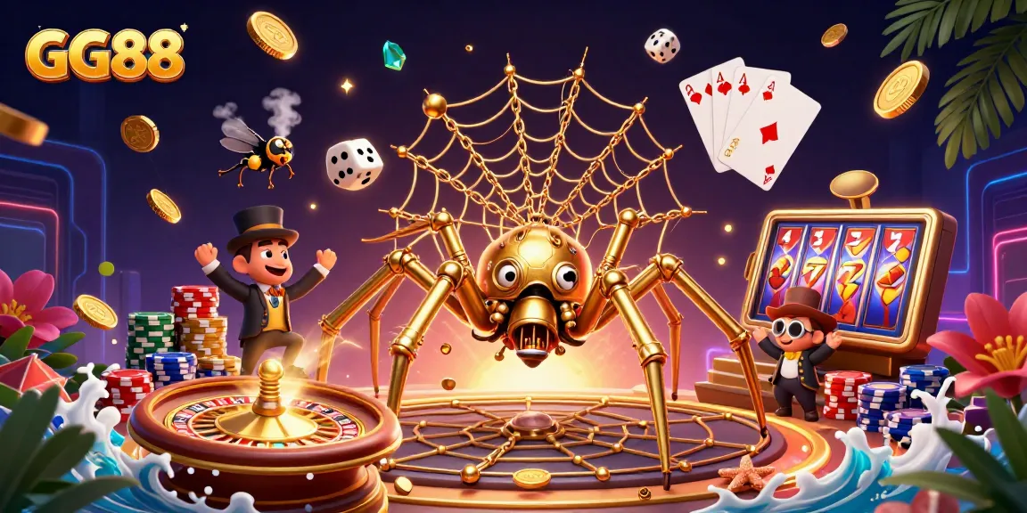 Experience thrilling moments at GG88 with dynamic casino elements in a vibrant 3D scene.