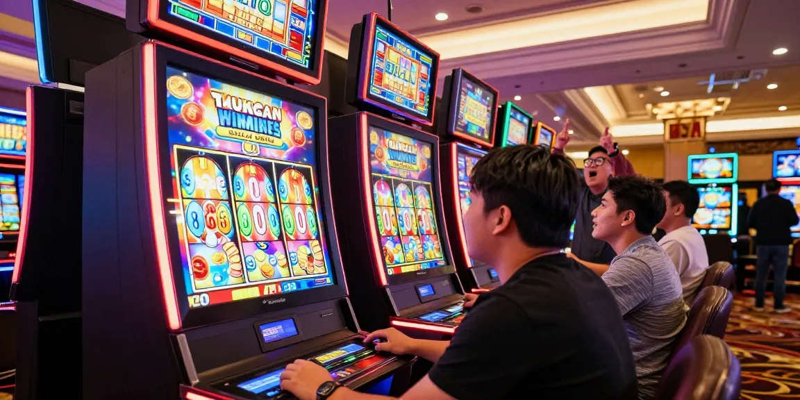 Engaged players enjoying slot gacor games in a vibrant casino environment.